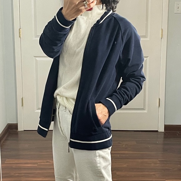 Converse Vintage Navy Stadium Sweatshirt Jacket L - Picture 3 of 9